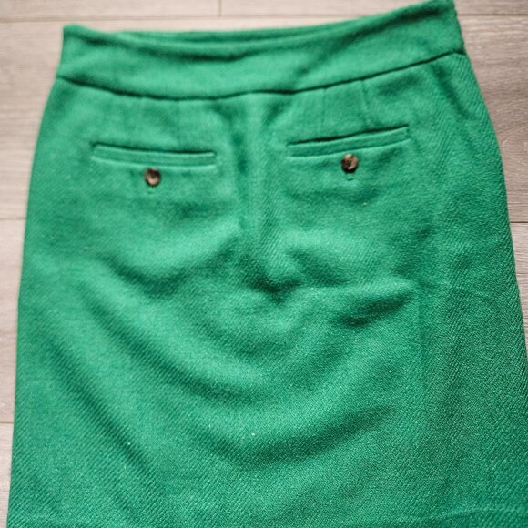 Ann Taylor green wool women's short skirt size 0 - Picture 4 of 6